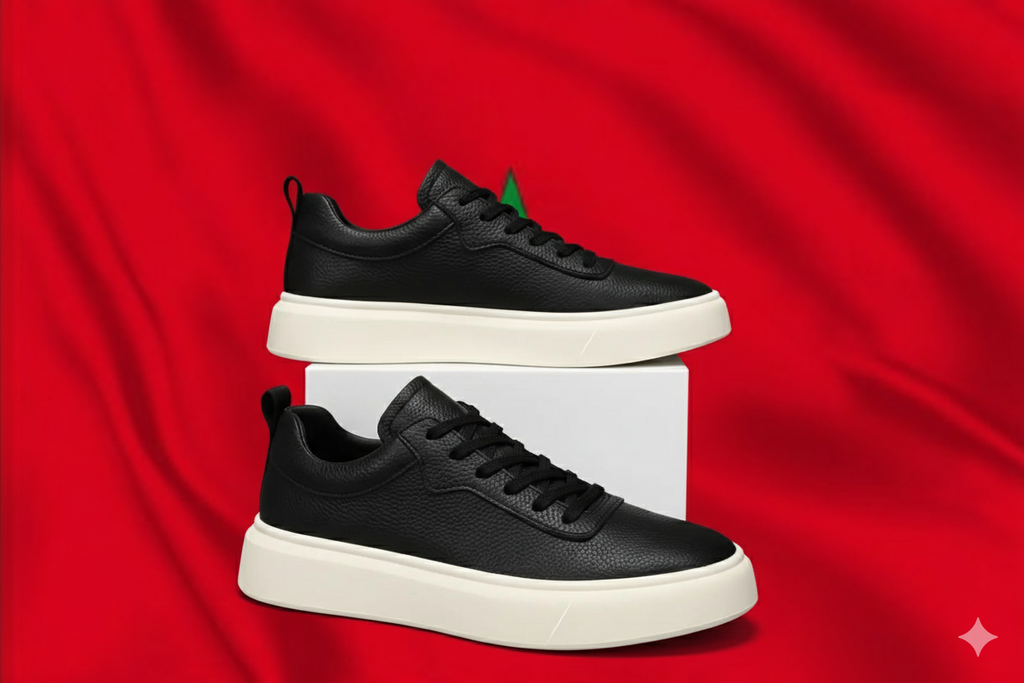 Sneakers en Cuir Grainé - Tres Confortable