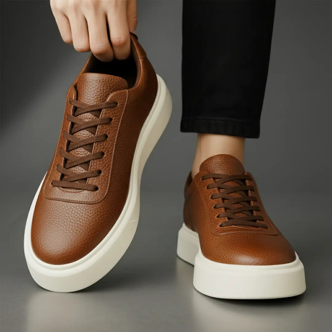 Sneakers en Cuir Grainé - Tres Confortable