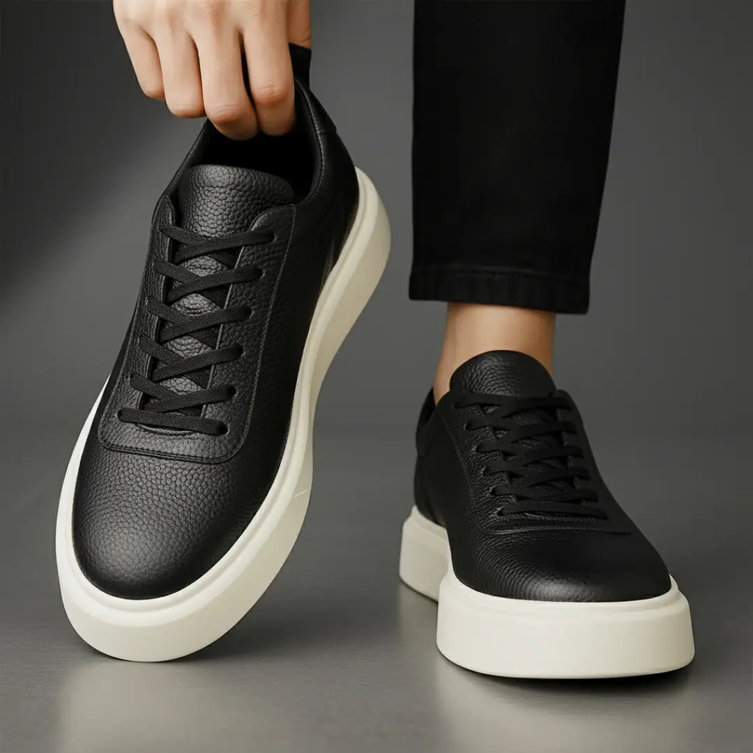 Sneakers en Cuir Grainé - Tres Confortable