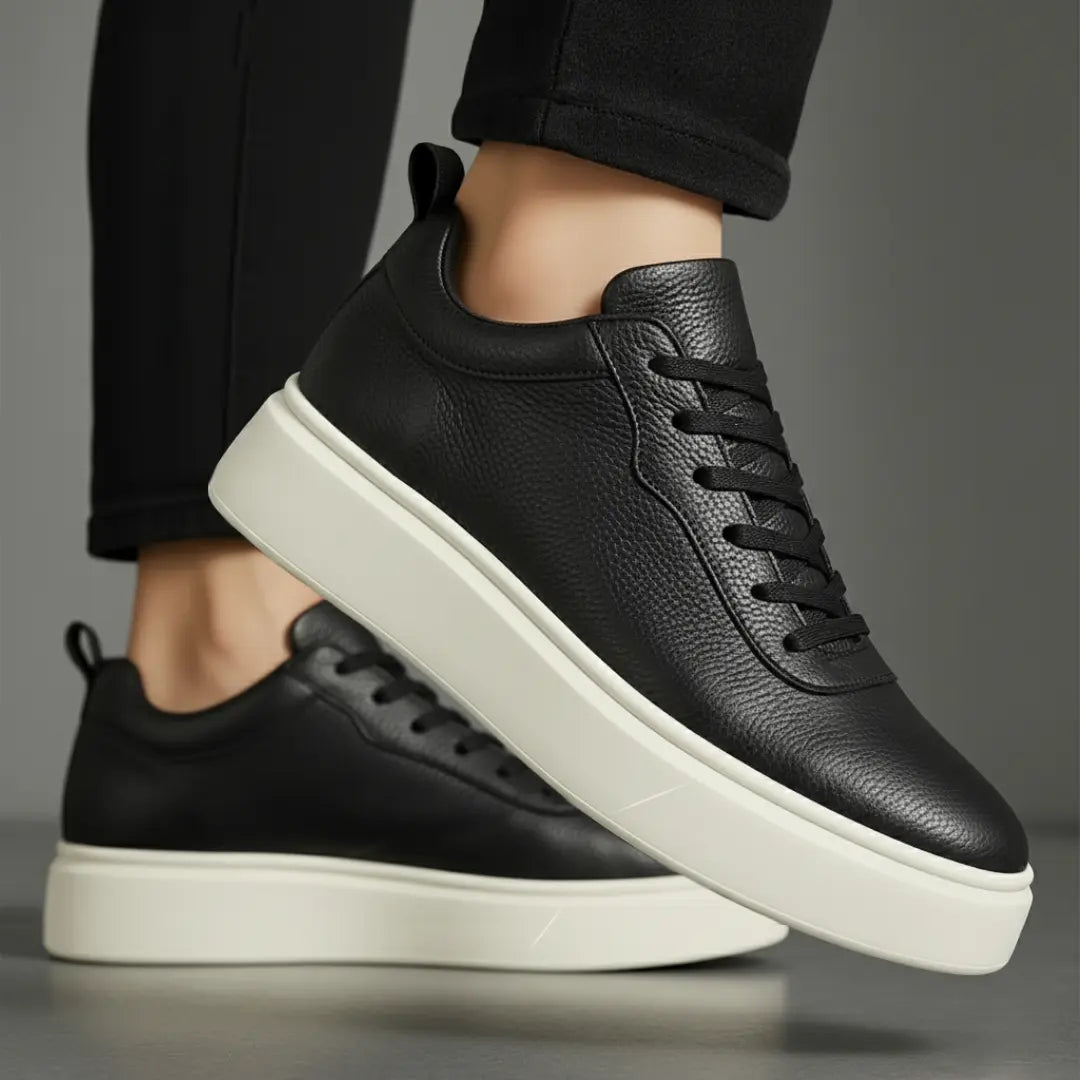 Sneakers en Cuir Grainé - Tres Confortable