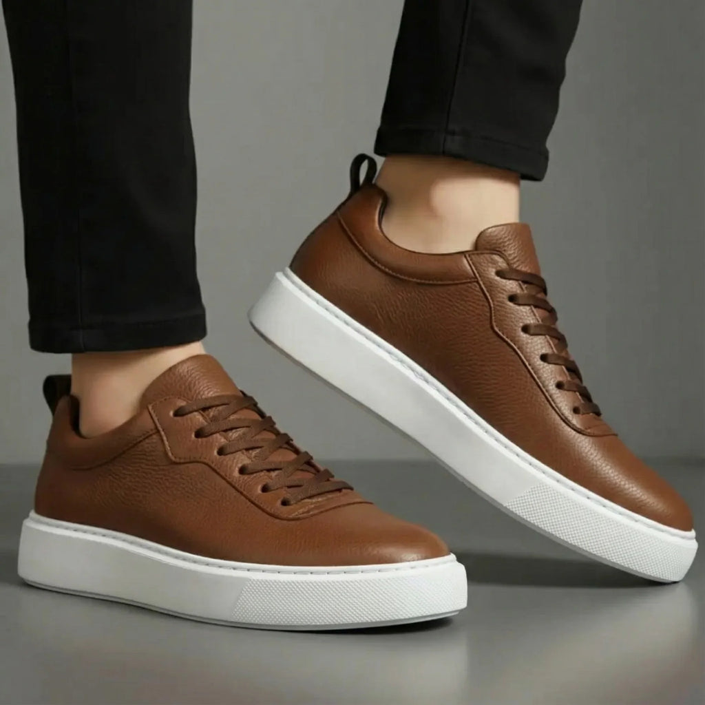 Sneakers en Cuir Grainé - Tres Confortable