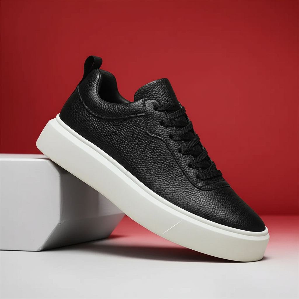 Sneakers en Cuir Grainé - Tres Confortable