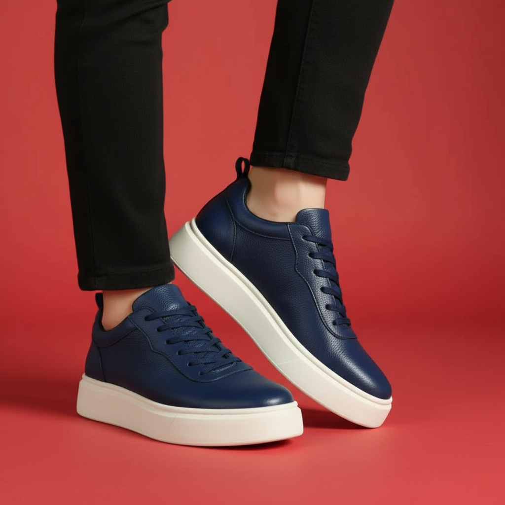 Sneakers en Cuir Grainé - Tres Confortable