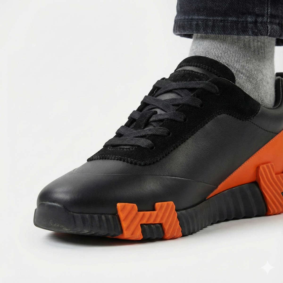 Hermes sneakers bouncing Orange en cuir