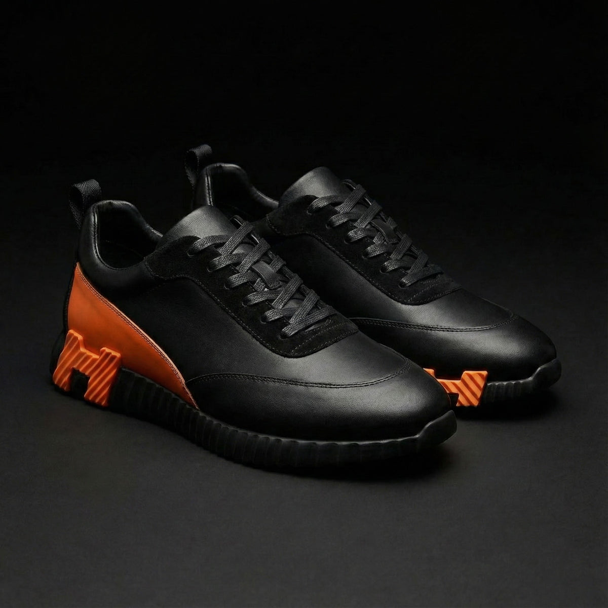 Hermes sneakers bouncing Orange en cuir